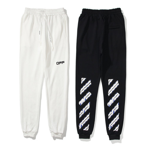 OFF WHITE Unisex Casual Arrow Sweatpants Cotton Letters Trousers Running Pants