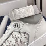 Dior Mens Womens Classic High-Top Light Grey Sneakers Shoes