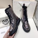 Alexander McQUEEN Womens Leather Fashion Boots Brown