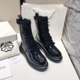 Alexander McQUEEN Womens Leather Fashion Boots Black