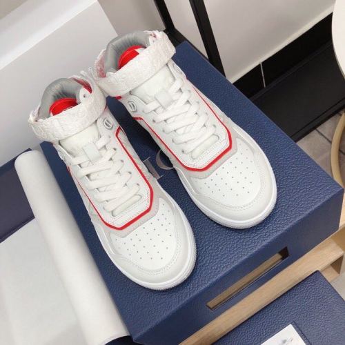 Dior Mens Womens Classic High-Top White Sneakers Shoes