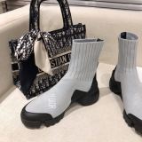 Dior Knitting Socks shoes Light Grey Sneakers
