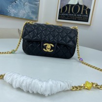 Chanel Ling Plaid Chain Bag Adjustable Slanting Across The Fashion Bag