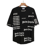 Unisex Palm&Angels All Over Logo Graphic Print Loose Casual Short Sleeve T-shirt