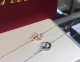 Cartier Double Ring Buckle Full Diamond Necklace