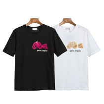 Unisex Palm Angels Cotton T-shirt Guillotine Bear Print  Fashion Casual Short Sleeve T-shirt