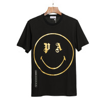 Unisex Palm Angels Couple T-shirt Smiley Print Fashion Casual Short Sleeve T-shirt
