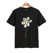 New Palm Angels Unisex Cotton T-shirt Fashion Sunflower Print Casual Short Sleeve T-shirt
