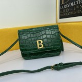 Balenciaga Crocodile Embossed Shoulder Crossbody Bag Dimensions: 19.5x 7.5 x 15 cm
