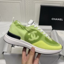 Chanel Womens Classic Green Sneakers Shoes