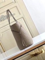 LV M45686 Grey Embossed Neverfull Medium Shopping Bag Size：32x29x17cm