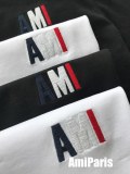 New Ami Paris Men Women Three-dimensional Embroidery Letters Casual Cotton T-shirt