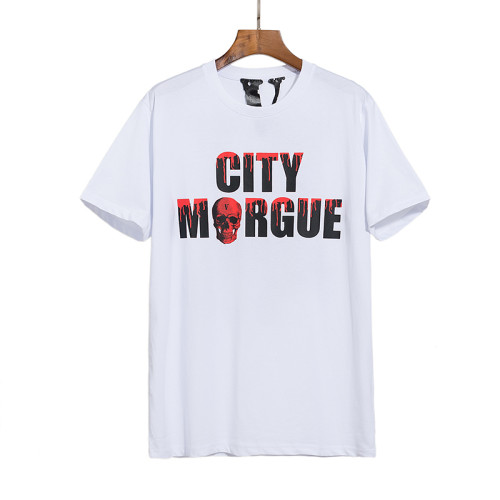 New VLONE X CITY MORGUE Men Women Fashion Short Sleeve T-shirt