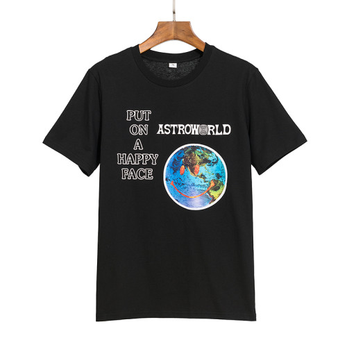 New Travis Scott Astroworld Festival Happy Face Short Sleeve T-shirt