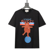 Gucci Men Women Embroidered Bear Logo Print Short Sleeve T-shirt