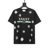 Gucci Men  Hot Stamping Letter Logo Short Sleeve T-Shirt