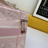 Dior Pink Embroidery Cosmetic Bag Hot Size: 25x 19.5 x 14cm