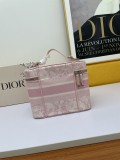 Dior Pink Embroidery Cosmetic Bag Hot Size: 25x 19.5 x 14cm