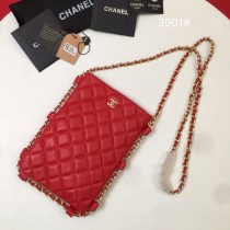 Chanel Simple Smooth Lambskin Mobile Phone Bag Coin Purse Size; 15x1.5x21cm