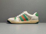 GUCCI Dirty Shoes Gucci Screener Series GG Enamel Distressed Casual Shoes