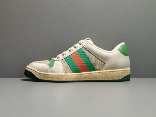 GUCCI Dirty Shoes Gucci Screener Series GG Enamel Distressed Casual Shoes