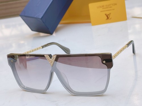 LV V Diamond Studded Large Square Sunglasses Size:149口1-145