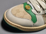 GUCCI Dirty Shoes Gucci Screener Series GG Enamel Distressed Casual Shoes