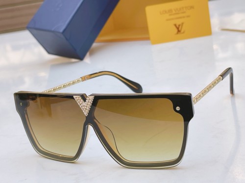LV V Diamond Studded Large Square Sunglasses Size:149口1-145