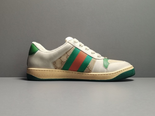 GUCCI Dirty Shoes Gucci Screener Series GG Enamel Distressed Casual Shoes