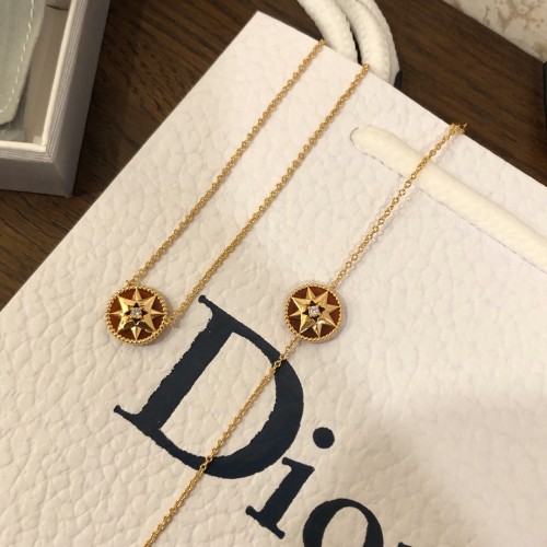 Dior Long Earrings Compass Necklace