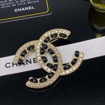 New Chanel Double C Brooch with Pearl and Diamonds