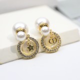Dior Mother Fritillary Pendant Pearl Logo Stud Earrings Band