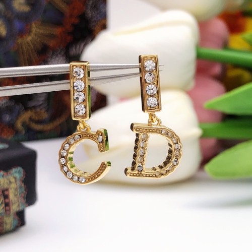 Dior New CD Letter Diamond Earrings