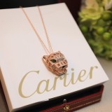 Cartier Panther Head Hollow Full Diamond Necklace
