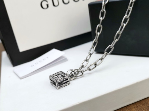 Gucci Square Hollow Three-Dimensional G Letter Necklace