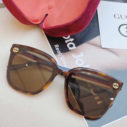 Gucci Double C Logo Tri-color Temple Sunglasses