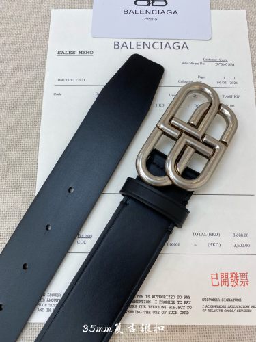 New Balenciaga Unisex Italian Calfskin Belt 3.5CM