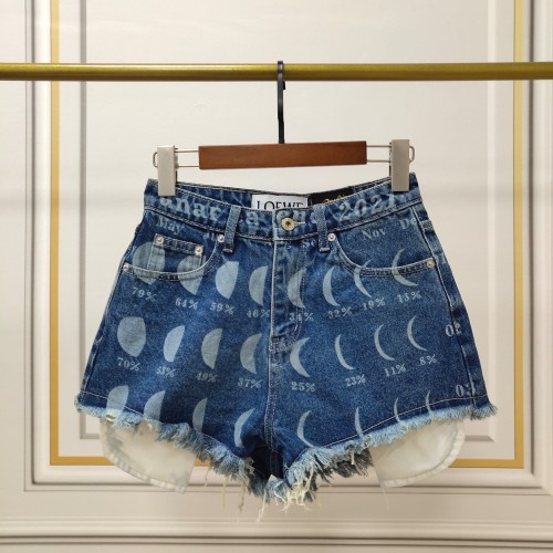 New Loewe Fashion Moon Series Denim Shorts