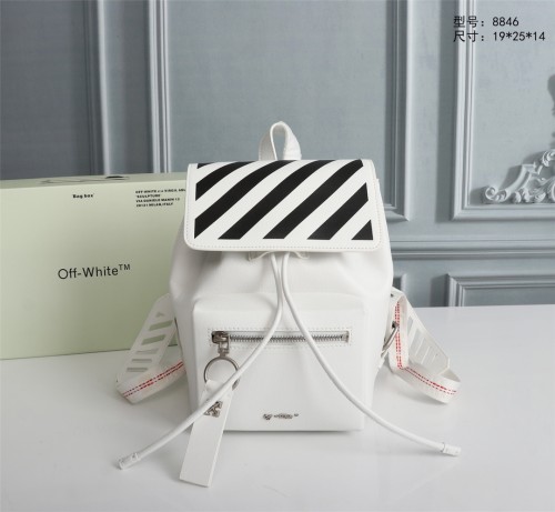 OFF WHITE Cross Pattern Leather Backpack Size: 19×13×24cm