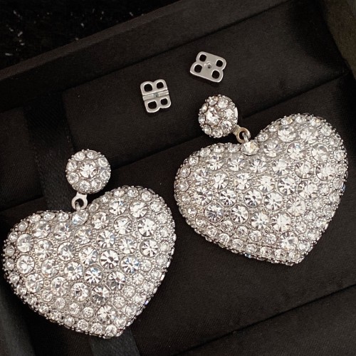 Balenciaga 2021 New Full Diamond Love Earrings