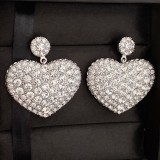 Balenciaga 2021 New Full Diamond Love Earrings