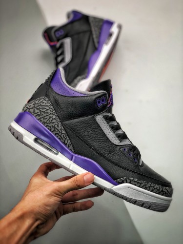 Air Jordan 3  Court Purple  Men Shoes
