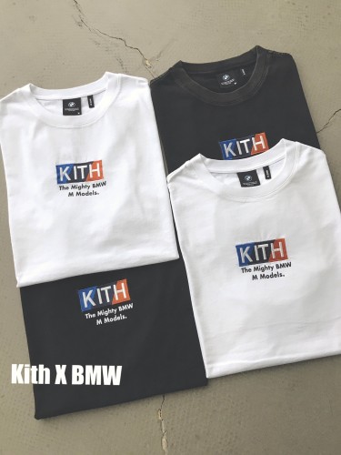 KITH BMW Joint Men Women Cotton Loose Embroidery Logo Short Sleeve T-Shirt