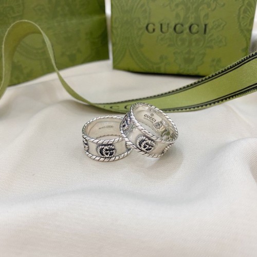 Gucci Sterling Silver Double G Ring Retro Fashion