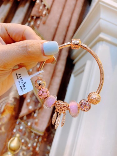 Pandora Pink Rhinestone Bracelet Bracelet Size 16~21cm