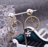 Dior Pentagram Pearl Stud Earrings