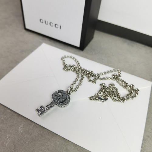 Gucci New Sterling Silver Double G Tag Necklace