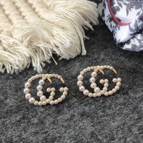 Gucci Pearl Letter Earrings