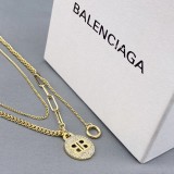 Balenciaga Fashion Wild Double Necklace