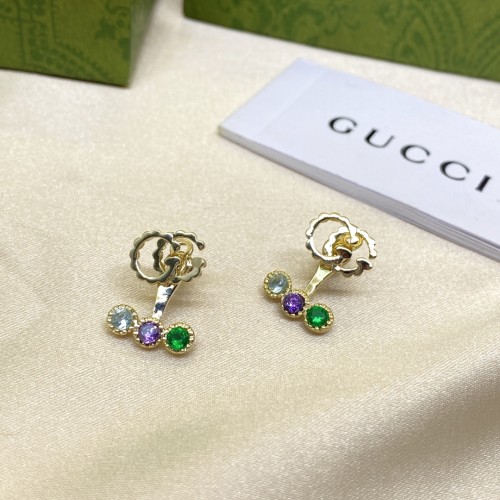 Gucci Personality Double G Color Diamond Earrings